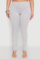 Womens Plus Size Daisy High Waist Leggings, Grey, Size 2X