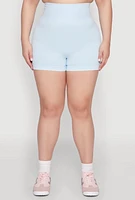 Womens Plus Daisy Mineral Wash Seamless Bike Shorts,