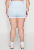 Womens Plus Daisy Mineral Wash Seamless Bike Shorts,