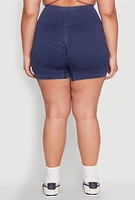Womens Plus Daisy Mineral Wash Seamless Bike Shorts,