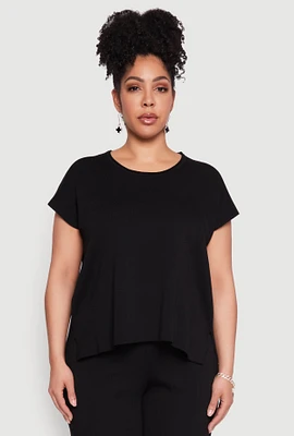 Womens Plus Daisy Knitted Crew Neck Top,