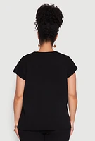 Womens Plus Daisy Knitted Crew Neck Top,