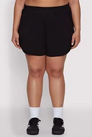 Womens Plus Smocked Dolphin Shorts,