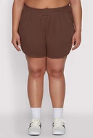 Womens Plus Smocked Dolphin Shorts,