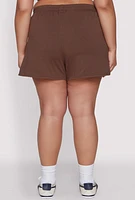 Womens Plus Smocked Dolphin Shorts,