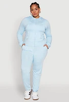 Womens Plus Daisy Zip Front Hooded Sweatshirt,