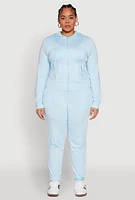 Womens Plus Daisy Zip Front Hooded Sweatshirt,