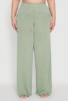 Womens Plus Daisy High Waisted Wide Leg Pants,