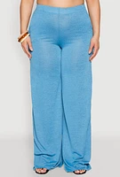 Womens Plus Daisy High Waisted Wide Leg Pants,