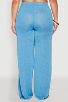 Womens Plus Daisy High Waisted Wide Leg Pants,