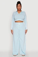 Womens Plus Daisy Mineral Wash Varsity Stripe Sweatpants,
