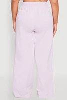 Womens Plus Size Daisy Mineral Wash Varsity Stripe Sweatpants, Purple, Size 1X
