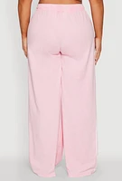 Womens Plus Size Daisy Mineral Wash Varsity Stripe Sweatpants, Pink, Size 1X