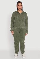 Womens Plus Daisy Varsity Stripe Zip Front Hoodie,