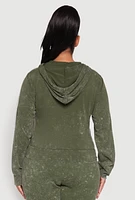 Womens Plus Daisy Varsity Stripe Zip Front Hoodie,