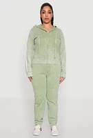Womens Plus Size Daisy Varsity Stripe Zip Front Hoodie, Green, Size 2X