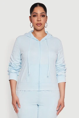 Womens Plus Daisy Varsity Stripe Zip Front Hoodie,