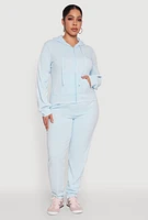 Womens Plus Daisy Varsity Stripe Zip Front Hoodie,
