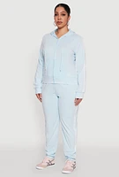 Womens Plus Daisy Varsity Stripe Zip Front Hoodie,