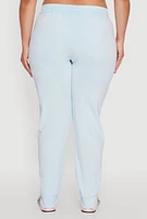 Womens Plus Daisy Varsity Stripe Drawstring Joggers,