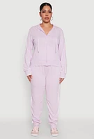 Womens Plus Size Daisy Varsity Stripe Drawstring Joggers, Purple, Size 2X