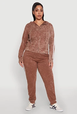 Womens Plus Daisy Varsity Stripe Drawstring Joggers,