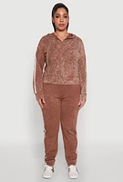 Womens Plus Daisy Varsity Stripe Drawstring Joggers,
