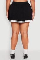 Womens Plus Daisy Varsity Stripe Pleated Skort, 3X