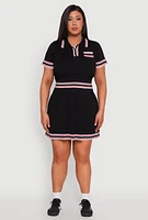 Womens Plus Daisy Varsity Stripe Crop Top, 1X