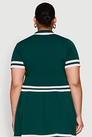 Womens Plus Daisy Varsity Stripe Crop Top,