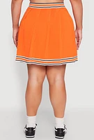 Womens Plus Daisy Varsity Stripe Pleated Skirt, 3X