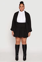 Womens Plus Size High Waisted Mini Bubble Skirt, Black, Size 2X