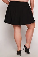 Womens Plus High Waisted Pleated Circle Skirt,