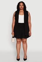 Womens Plus Crepe Knit Bubble Skirt,
