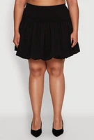 Womens Plus Crepe Knit Bubble Skirt,