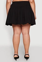 Womens Plus Crepe Knit Bubble Skirt,
