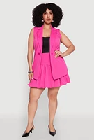 Womens Plus Crepe Knit Bubble Skirt, 3X