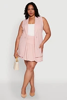 Womens Plus Size Crepe Knit Bubble Skirt, Pink, Size 2X
