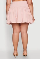Womens Plus Size Crepe Knit Bubble Skirt, Pink, Size 2X