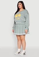 Womens Plus V Neck Graphic Sweatshirt,