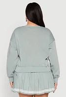 Womens Plus V Neck Graphic Sweatshirt,