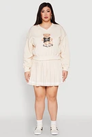 Womens Plus Varsity Stripe Detail Tennis Skort,