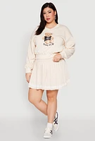 Womens Plus Varsity Stripe Detail Tennis Skort,