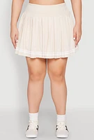 Womens Plus Varsity Stripe Detail Tennis Skort,