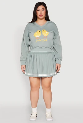 Womens Plus Varsity Stripe Detail Tennis Skort,