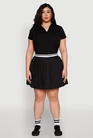 Womens Plus Size Polo Shirt, Black, Size 2X