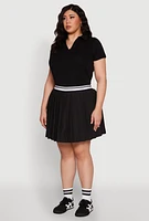 Womens Plus Size Polo Shirt, Black, Size 2X