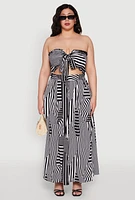 Womens Plus Printed Pattern Maxi Skirt, Black,