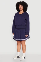 Womens Plus V Neck Pullover Sweatshirt,