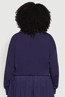 Womens Plus V Neck Pullover Sweatshirt,